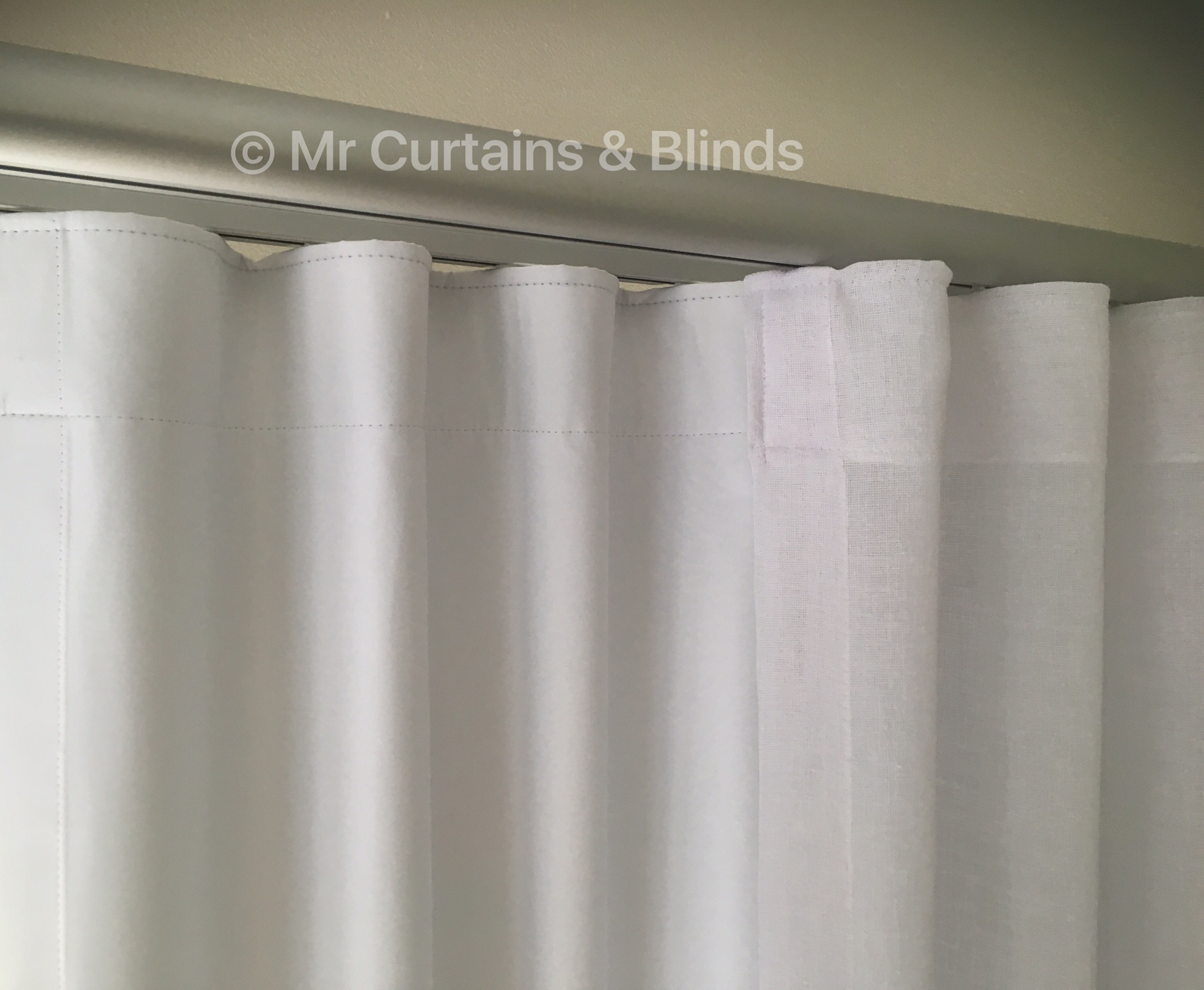 Double Wave fold sheer curtain and lining Ettanlong