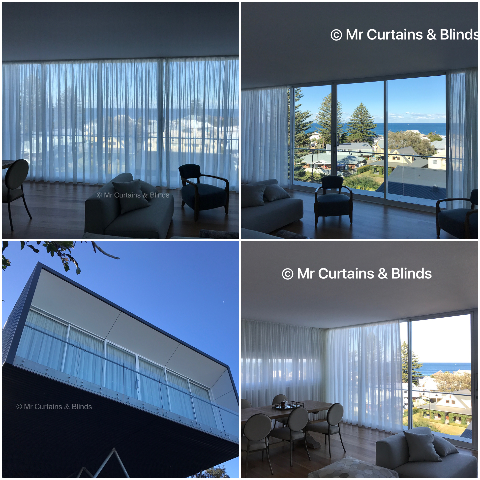 Knife Pleat sheer curtains Avoca Studio by Mr Curtains and Blinds Central Coast