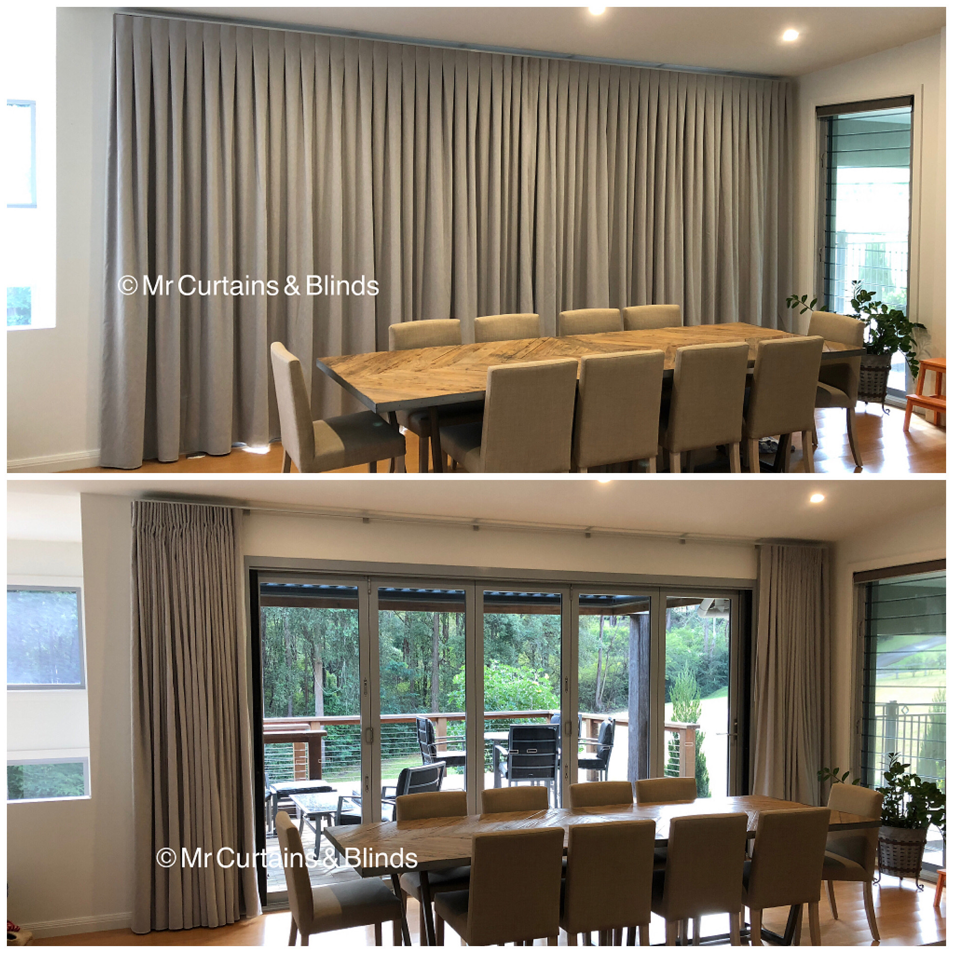 Reverse pleat curtains Mr Curtains and Blinds Central Coast