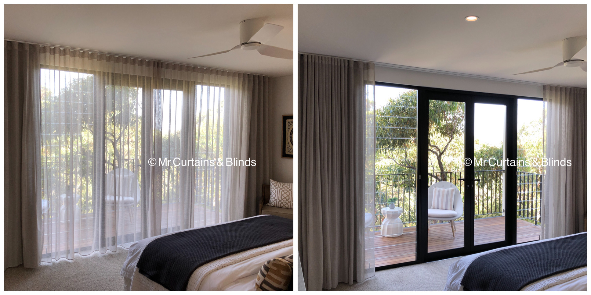 Wave Fold Sheer Curtains and Blockout Curtains Mr Curtains and Blinds