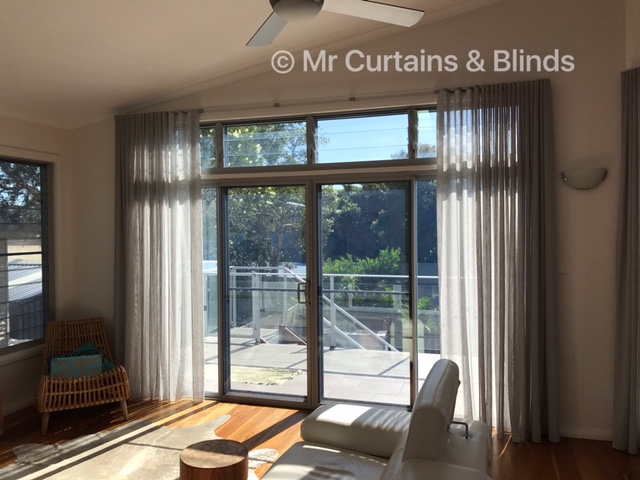 S Fold Sheer Curtains in Charles Parsons Capri at Norah Head NSW 2263