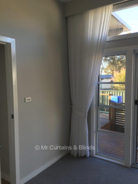 S fold sheer curtains with tieback Long Jetty home